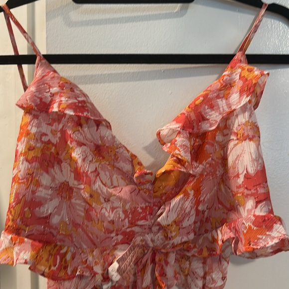 Astr The Label, Palace Floral Cutout Ruffle Maxi Dress, XL - Picture 4 of 6